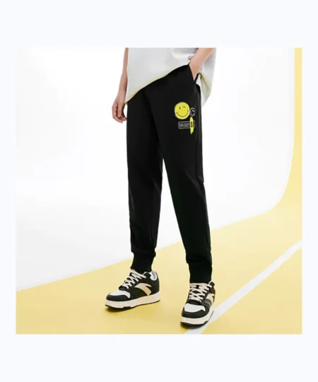 ANTA Men's IP Smiley Lifestyle Knit Track Pants Regular Fit